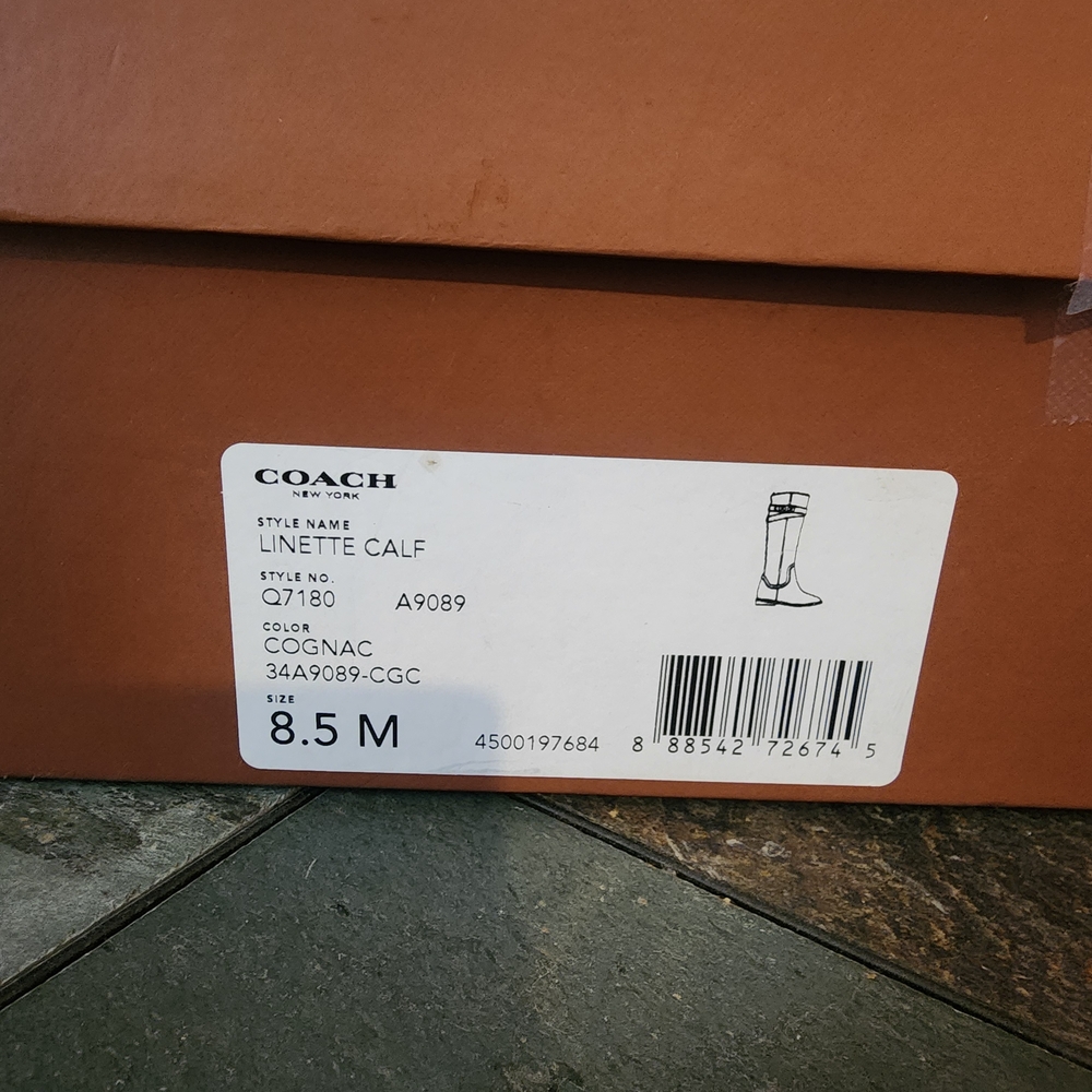Coach Cognac Leather Knee-High Boots - Picture 13 of 13